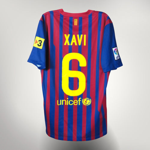Vintage Barcelona 2011-2012 Home football shirt with Xavi 6 print, size S, product code 419877-488 | Nostalgic Football Shirts