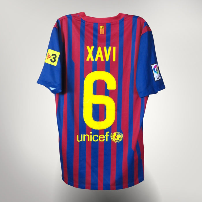 Vintage Barcelona 2011-2012 Home football shirt with Xavi 6 print, size S, product code 419877-488 | Nostalgic Football Shirts