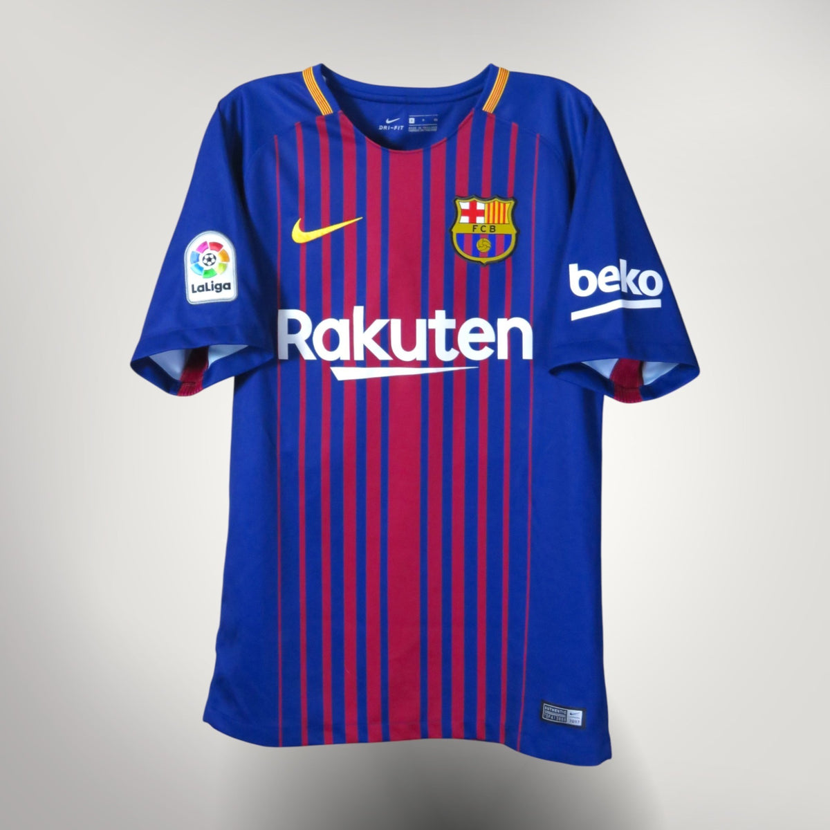 Authentic Nike Barcelona 2017-2018 Home shirt, Messi 10 on the back, size S, product code 847255-456 | Nostalgic Football Shirts