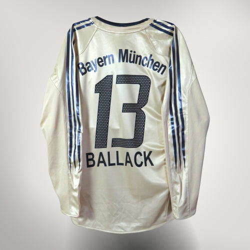 Vintage Bayern Munich 2004-2005 Away longsleeve football shirt with Ballack 13 print, size S | Nostalgic Football Shirts