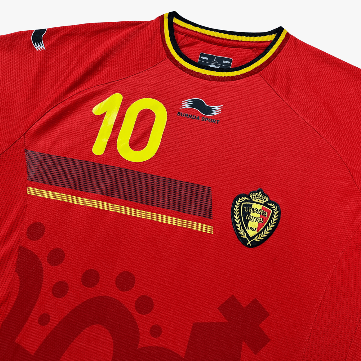 Retro Belgium 2014-2015 Home football jersey by Burrda, Hazard 10, size L | Nostalgic Football Shirts