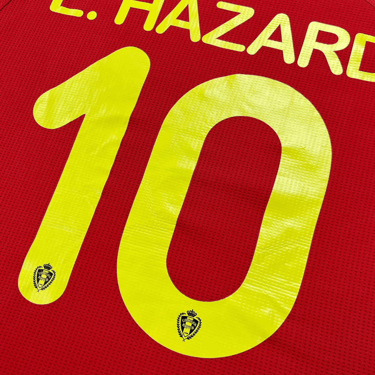 Retro Belgium 2014-2015 Home football jersey by Burrda, Hazard 10, size L | Nostalgic Football Shirts