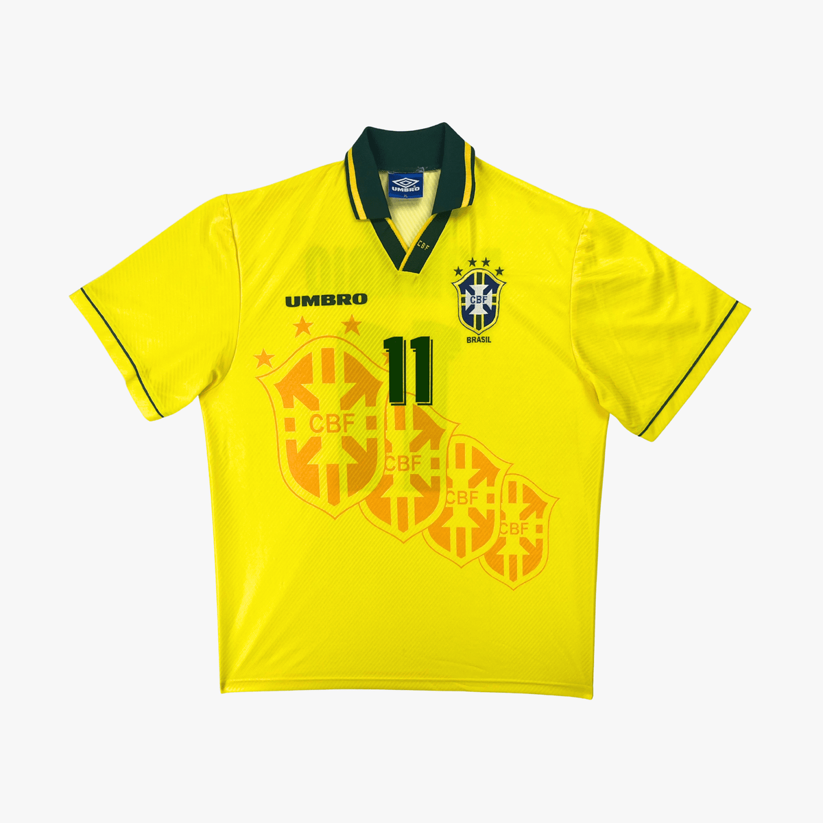 Authentic Umbro Brazil 1995-1996 Home shirt, Romario on the back, size XL | Nostalgic Football Shirts