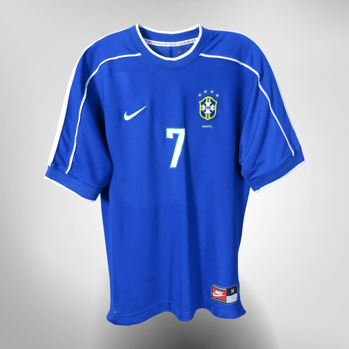 Authentic Nike Brazil 1998-2000 Away shirt, Ronaldinho 7 on the back, size M | Nostalgic Football Shirts
