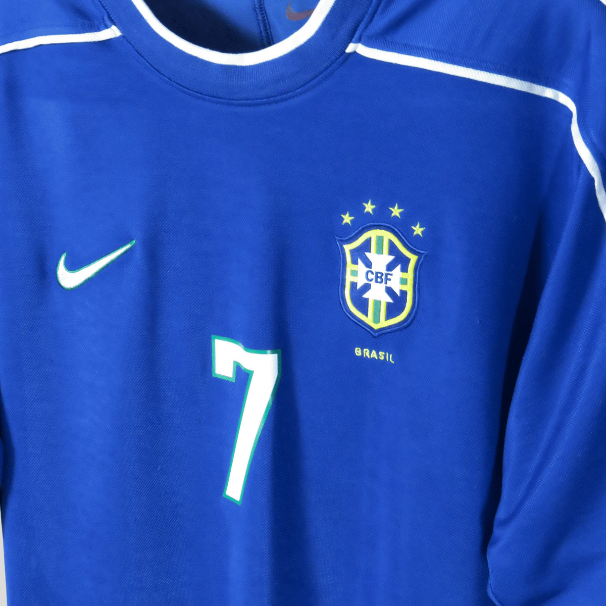 Original Brazil 1998-2000 Away football shirt, size M, Ronaldinho 7 | Nostalgic Football Shirts