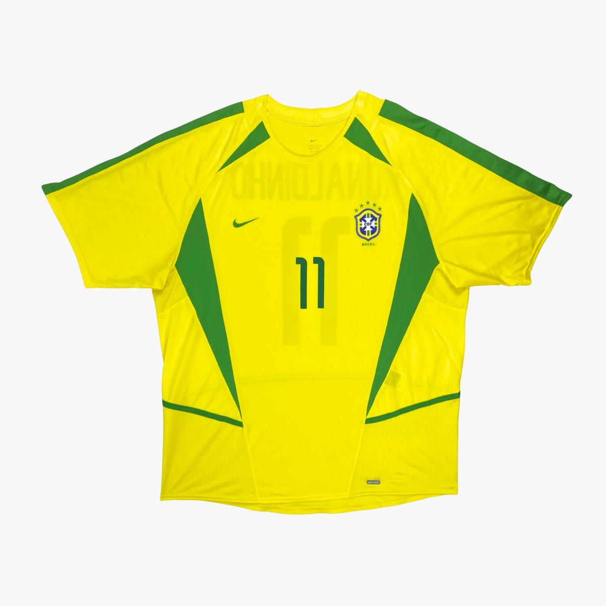 Authentic Nike Brazil 2002-2004 Home shirt, Ronaldinho 11 on the back, size XL | Nostalgic Football Shirts