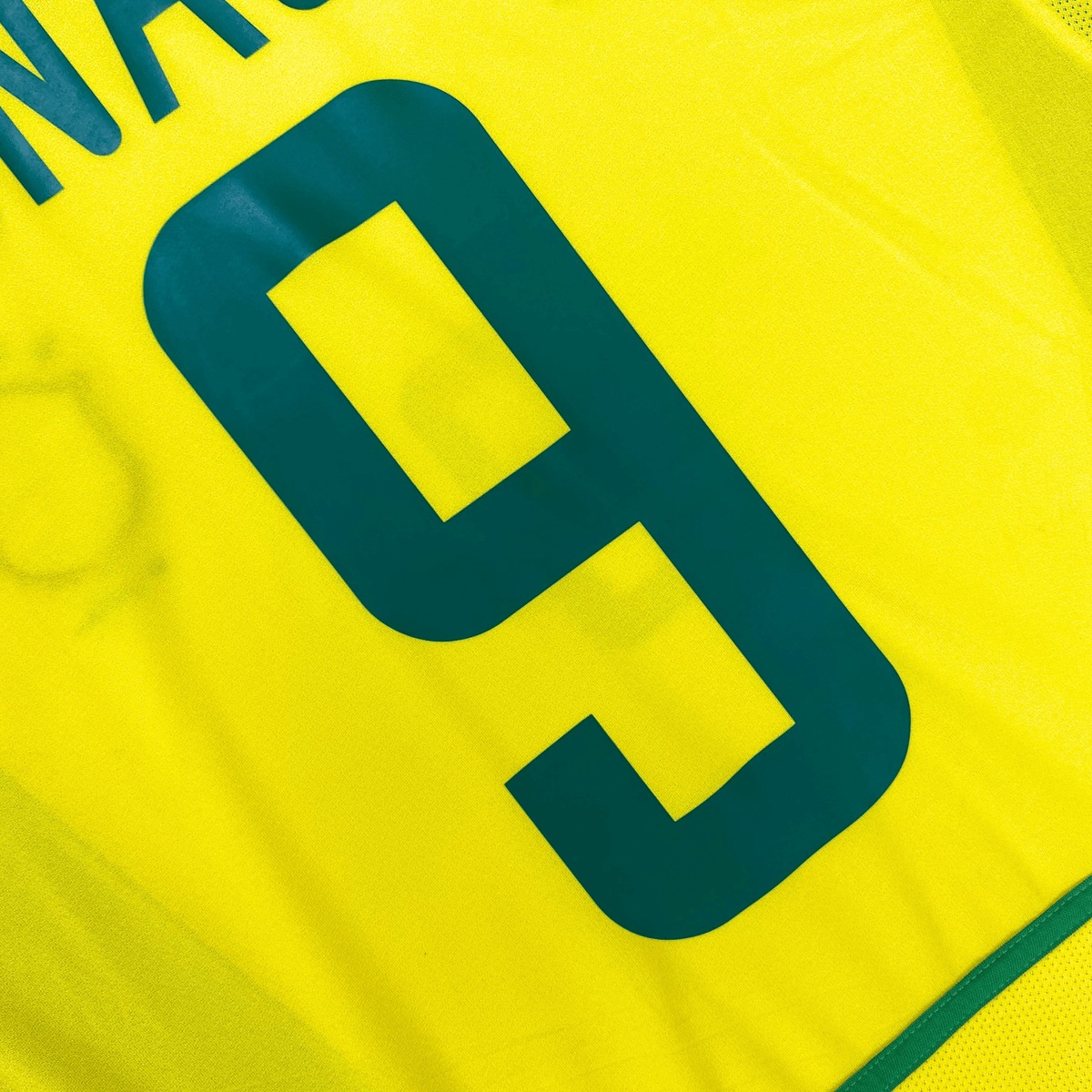 Original Brazil 2002-2004 Home football shirt, size L, Ronaldo 9 | Nostalgic Football Shirts