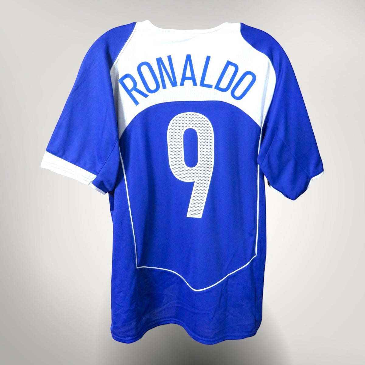 Vintage Brazil 2004-2006 Away football shirt with Ronaldo 9 print, size L | Nostalgic Football Shirts
