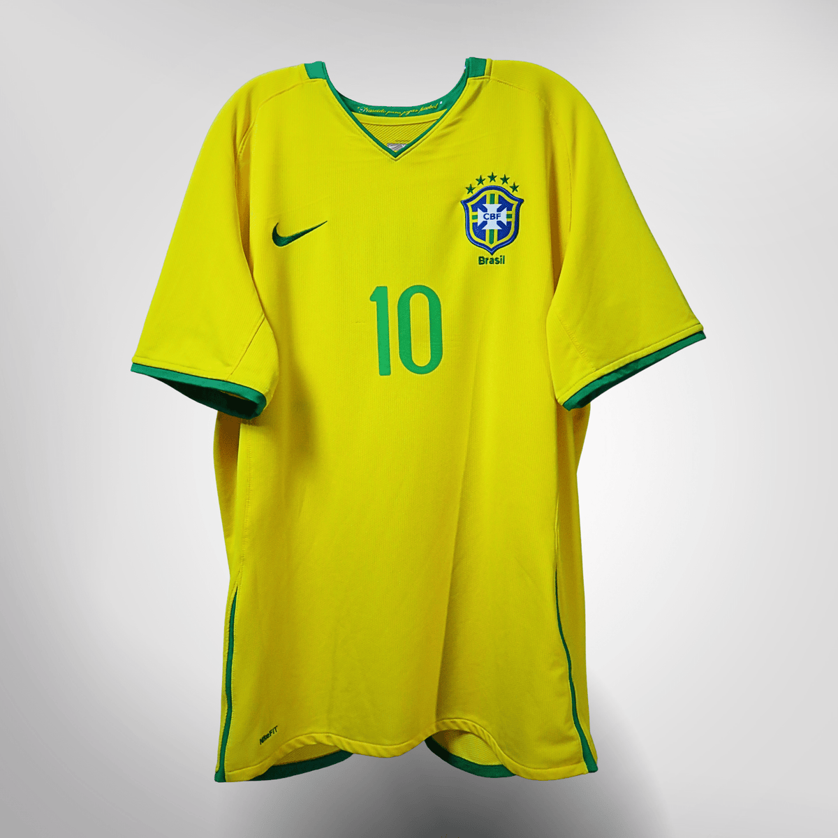 Authentic Nike Brazil 2008-2010 Home shirt, Ronaldinho 10 on the back, size XL | Nostalgic Football Shirts