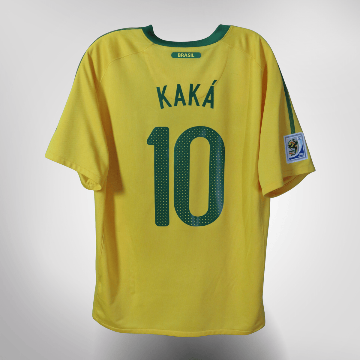 Vintage Brazil 2010-2011 Home football shirt with Kaka 10 print, size L | Nostalgic Football Shirts