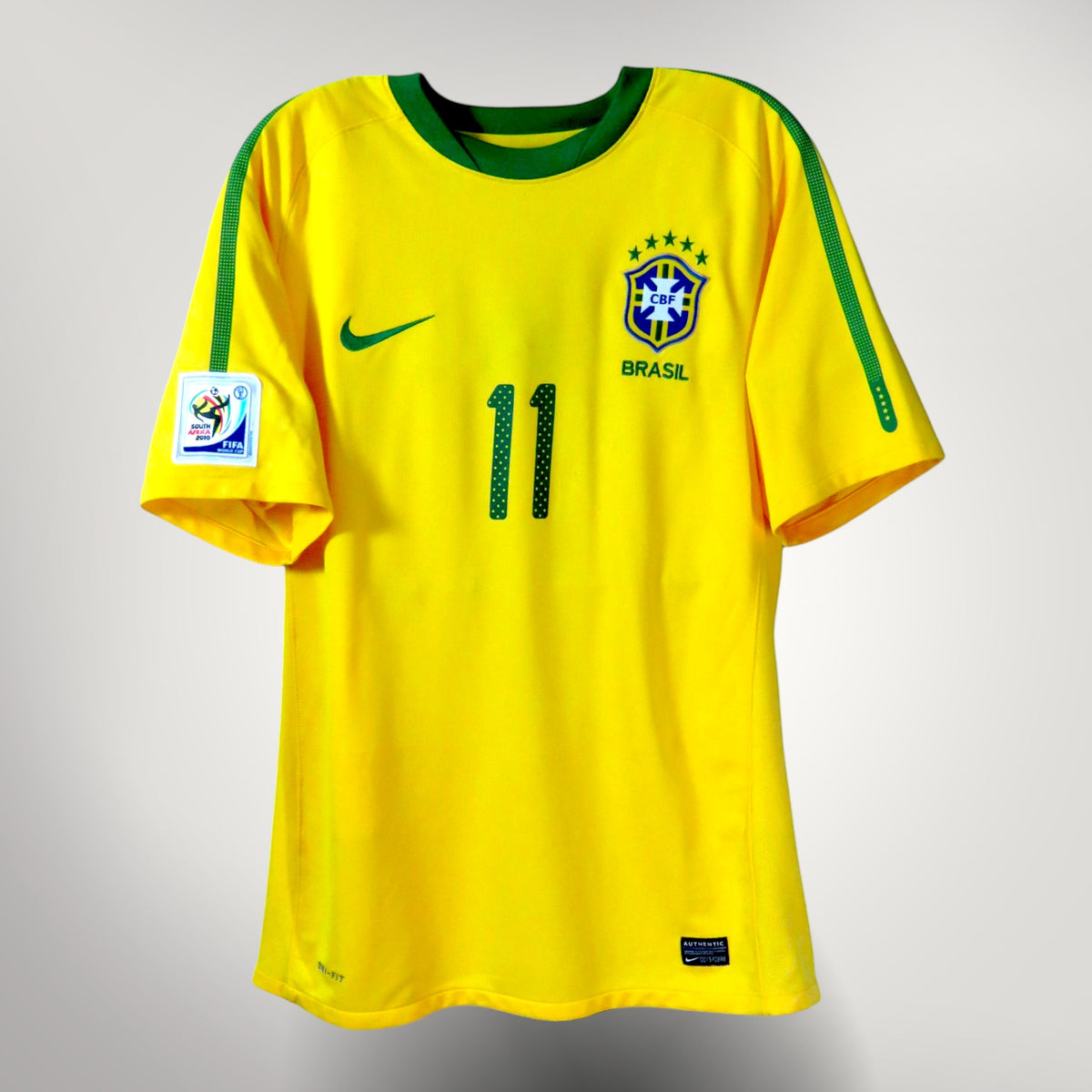 Authentic Nike Brazil 2010-2011 Home shirt, Robinho 11 on the back, size M | Nostalgic Football Shirts