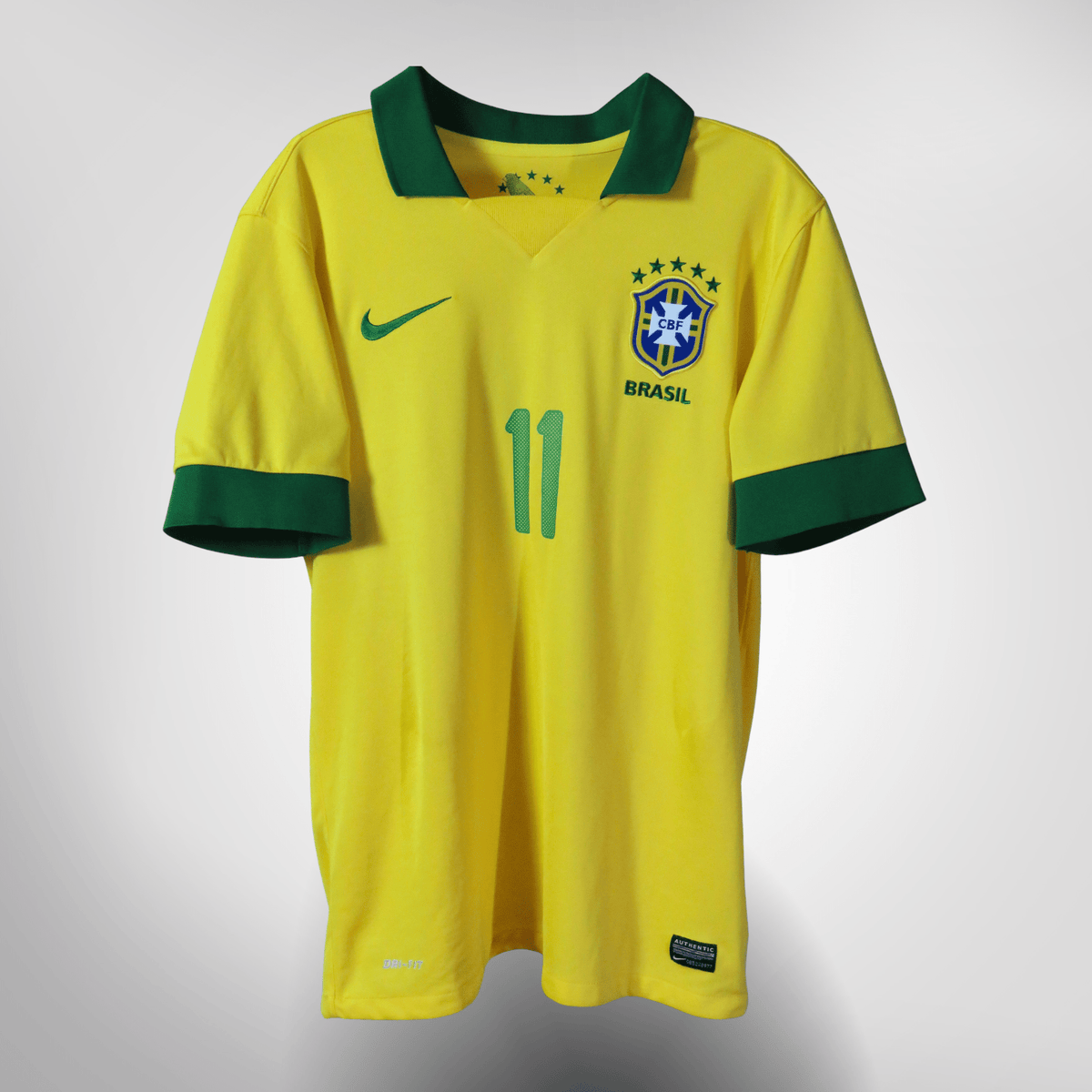 Authentic Nike Brazil 2013-2014 Home shirt, Neymar 11 on the back, size M | Nostalgic Football Shirts