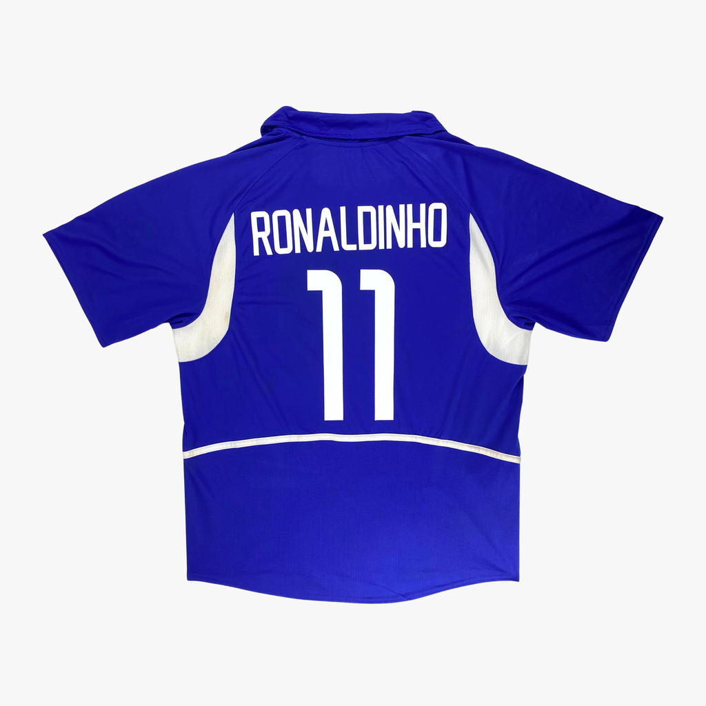 Maillot extérieur Brésil 2002-04 Ronaldinho n°10, taille L