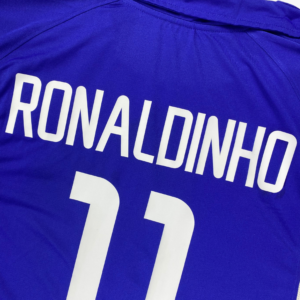Maillot extérieur Brésil 2002-04 Ronaldinho n°10, taille L