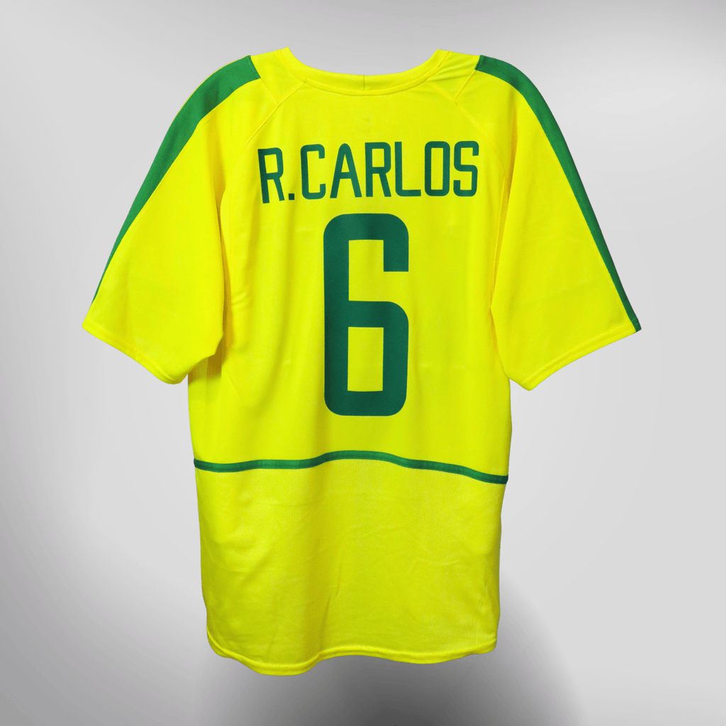 Brazil 2002-04 Home Roberto Carlos #6 Shirt M