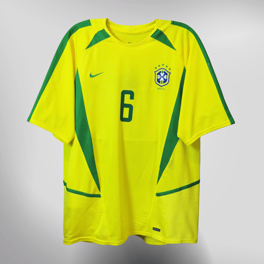 Brazil 2002-04 Home Roberto Carlos #6 Shirt M