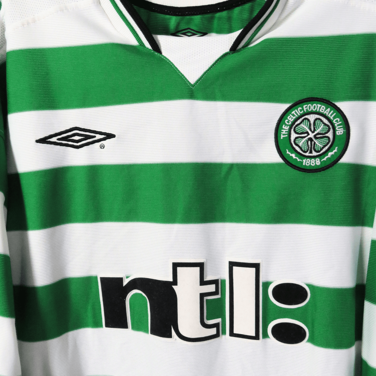 Original Celtic 2002-2003 Home longsleeve football shirt, size L, Larsson 7 | Nostalgic Football Shirts