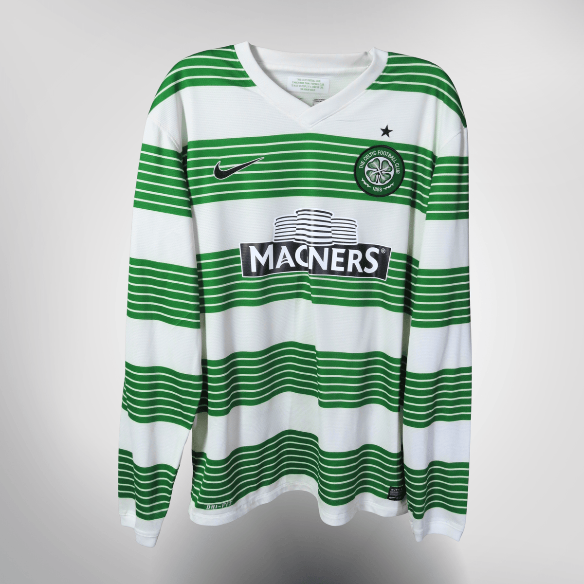 Authentic Nike Celtic 2013-2014 Home longsleeve shirt, van Dijk 5 on the back, size M | Nostalgic Football Shirts