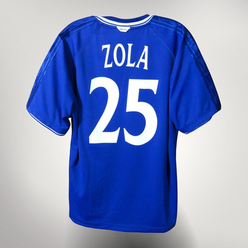 Vintage Chelsea 1999-2001 Home football shirt with Zola 25 print, size L | Nostalgic Football Shirts