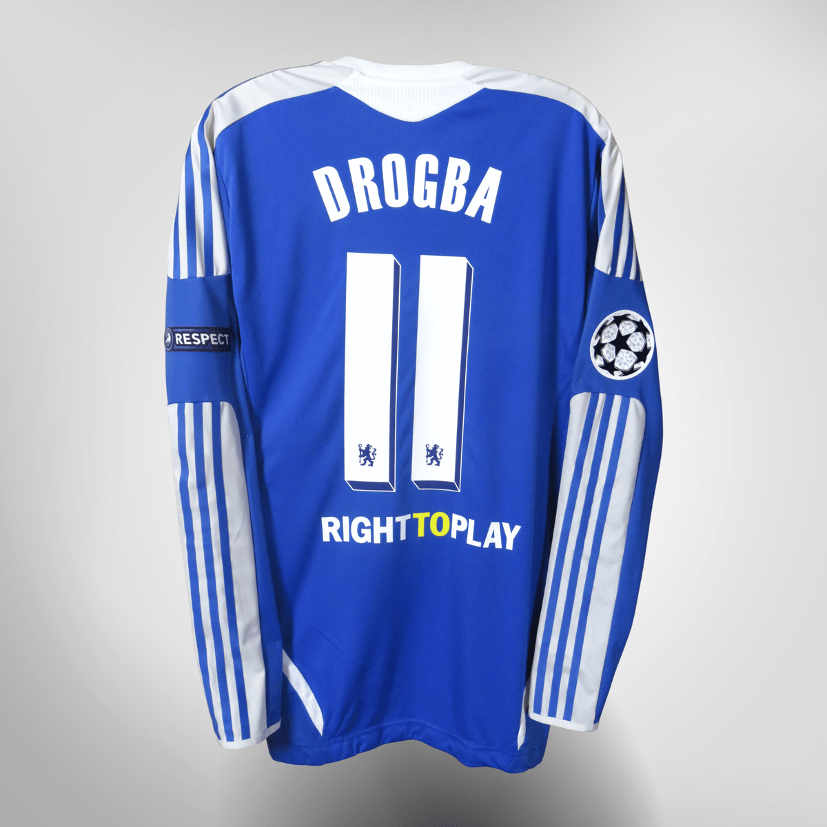 Vintage Chelsea 2011-2012 Home longsleeve football shirt with Drogba 11 print, size XL, product code V13923 | Nostalgic Football Shirts