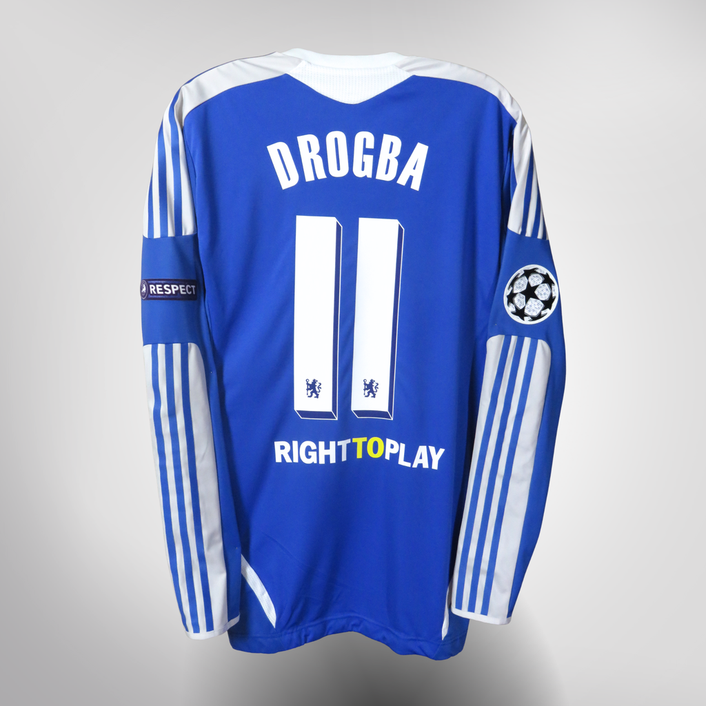 Chelsea 2011-12 Home Drogba #11 Player Issue UCL XL