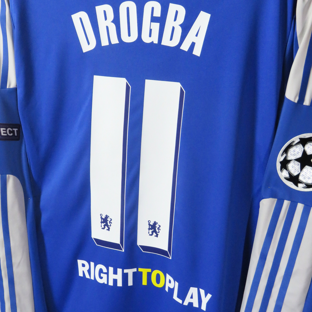 Chelsea 2011-12 Home Drogba #11 Player Issue UCL XL