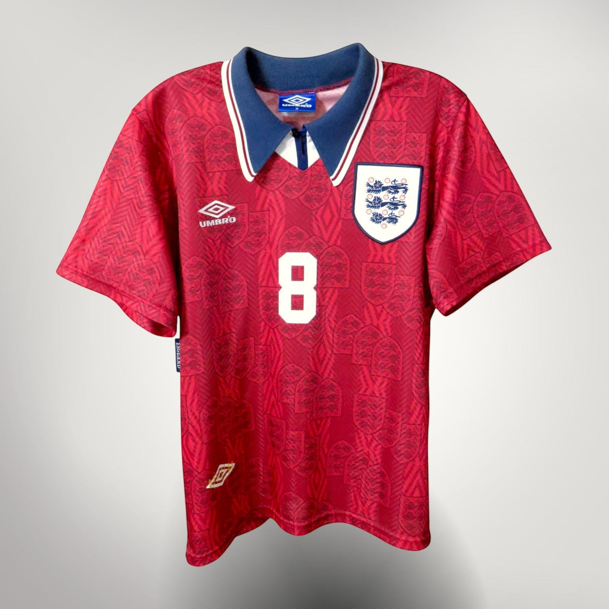 Authentic Umbro England 1994-1995 Away shirt, Gascoigne 8 on the back, size M | Nostalgic Football Shirts
