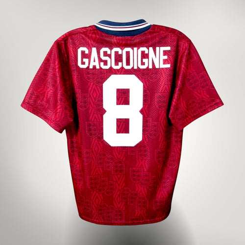 Vintage England 1994-1995 Away football shirt with Gascoigne 8 print, size M | Nostalgic Football Shirts