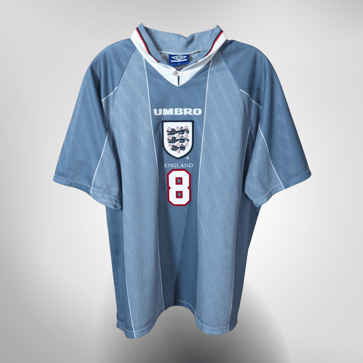 Authentic Umbro England 1996-1997 Away shirt, Gascoigne 8 on the back, size XL | Nostalgic Football Shirts