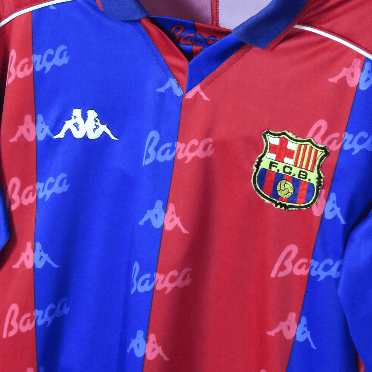 Retro FC Barcelona 1992-1995 Home football jersey by Kappa, size L | Nostalgic Football Shirts