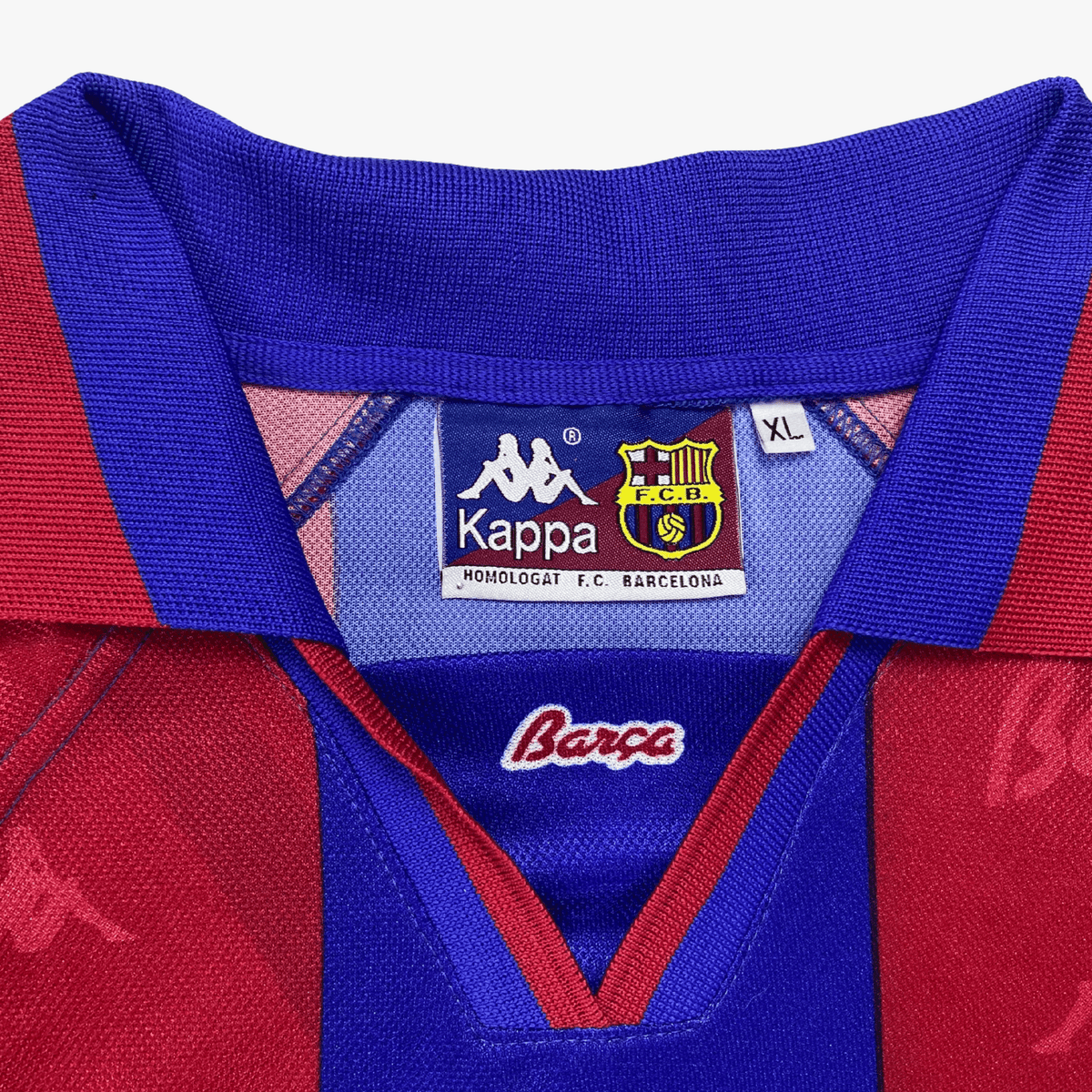 Retro FC Barcelona 1995-1997 Home football jersey by Kappa, Ronaldo 9, size XL | Nostalgic Football Shirts