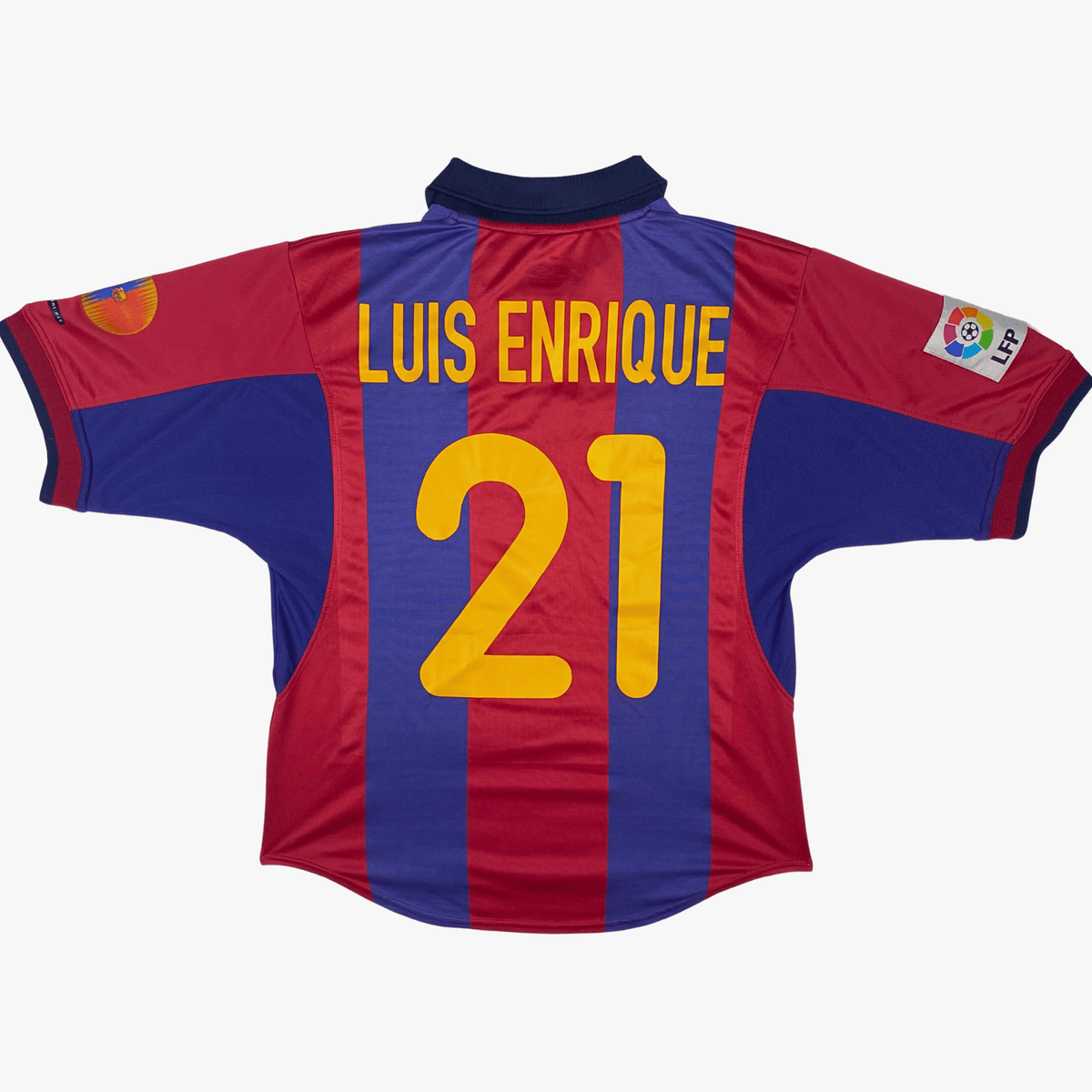 Vintage FC Barcelona 2000-2001 Home football shirt with Enrique 21 print, size M | Nostalgic Football Shirts