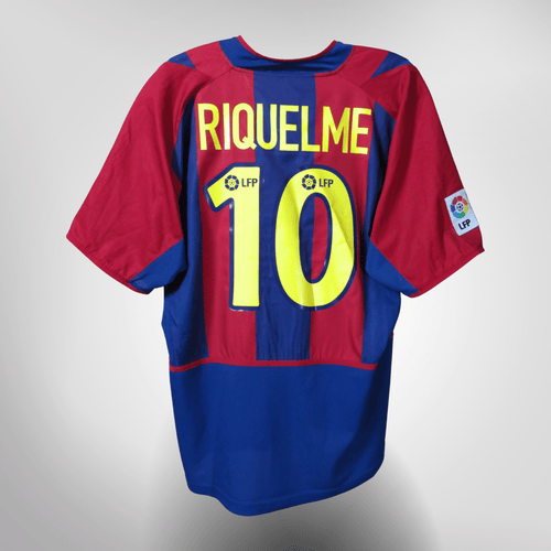 Vintage FC Barcelona 2002-2003 Home football shirt with Riquelme 10 print, size L | Nostalgic Football Shirts