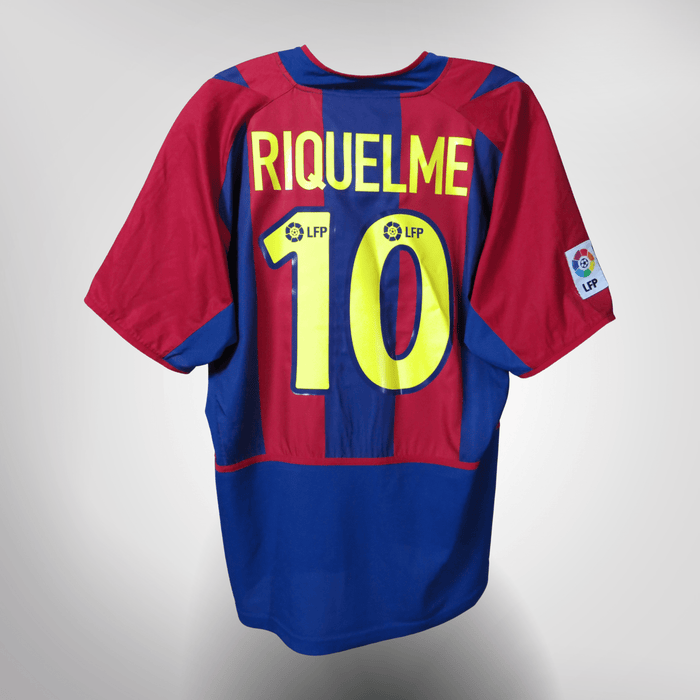 Vintage FC Barcelona 2002-2003 Home football shirt with Riquelme 10 print, size L | Nostalgic Football Shirts