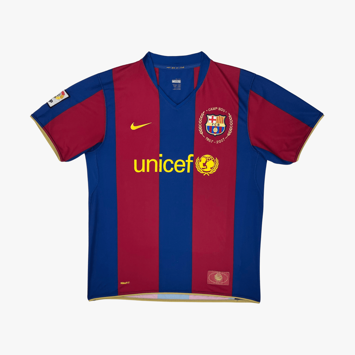 Authentic Nike FC Barcelona 2007-2008 Home shirt, Messi 19 on the back, size L | Nostalgic Football Shirts