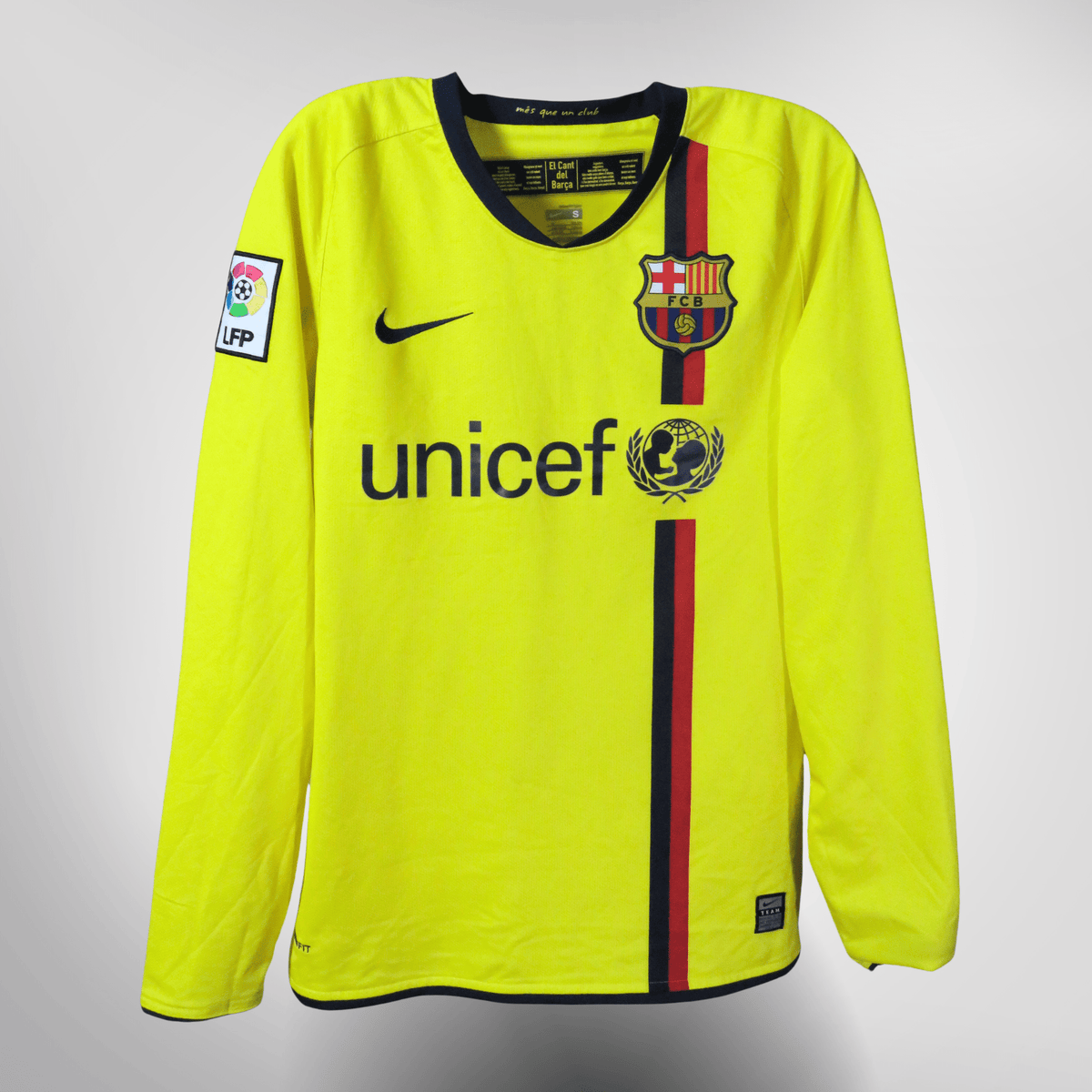 Authentic Nike FC Barcelona 2008-2010 Away longsleeve shirt, Messi 10 on the back, size S | Nostalgic Football Shirts