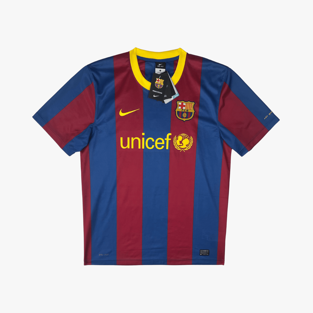 Vintage FC Barcelona 2010-2011 Home brand new with tags football shirt, size L | Nostalgic Football Shirts