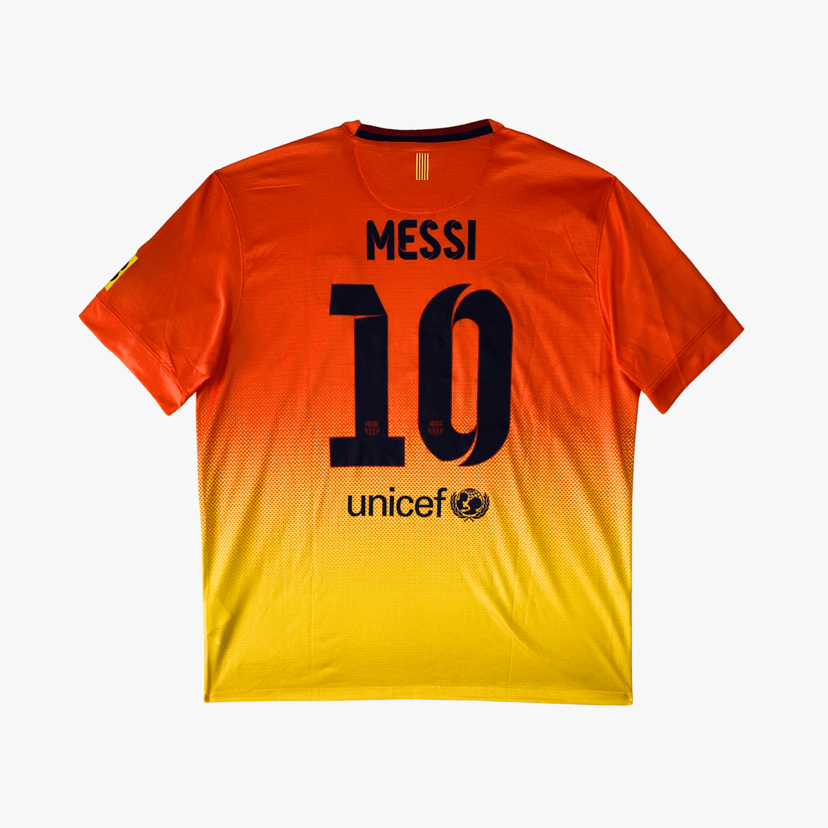 Vintage FC Barcelona 2012-2013 Away football shirt with Messi 10 print, size XL | Nostalgic Football Shirts
