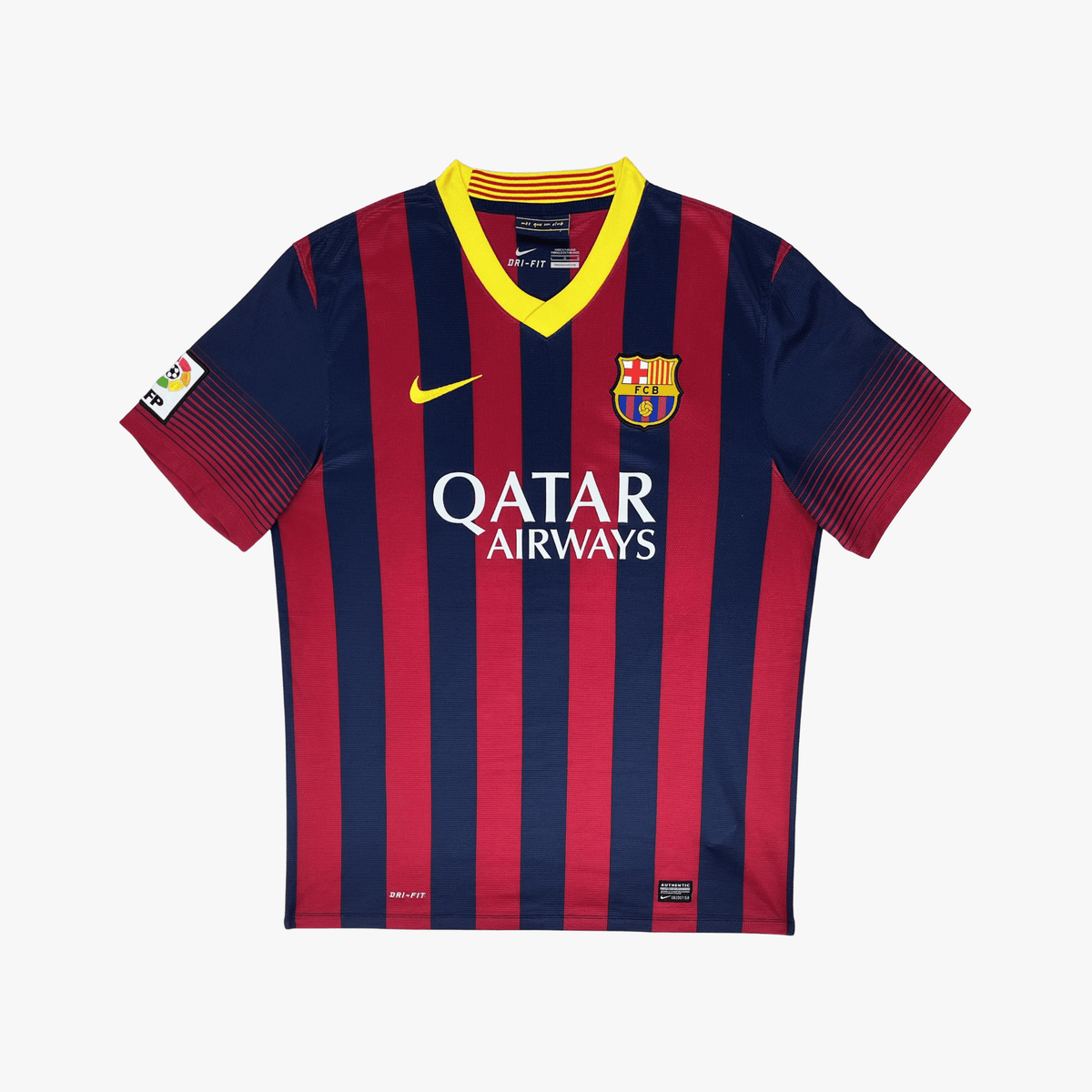 Authentic Nike FC Barcelona 2013-2014 Home shirt, Iniesta 8 on the back, size L, product code 532822-413 | Nostalgic Football Shirts