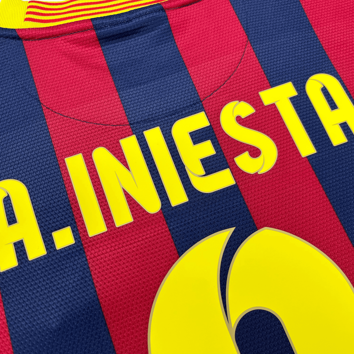 Retro FC Barcelona 2013-2014 Home football jersey by Nike, Iniesta 8, size L, product code 532822-413 | Nostalgic Football Shirts