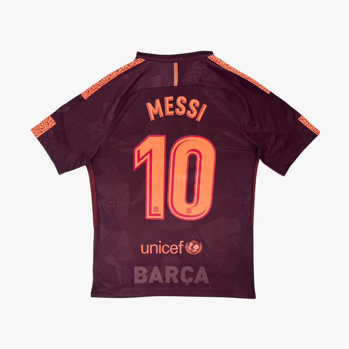 Vintage FC Barcelona 2017-2018 Third football shirt with Messi 10 print, size M | Nostalgic Football Shirts