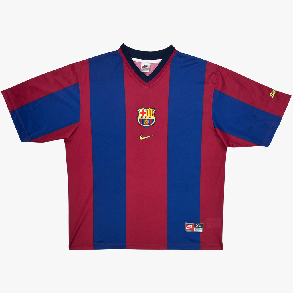 FC Barcelone 1998-99 Domicile Kluivert #19 Maillot XL