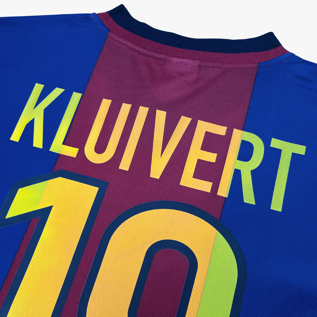 FC Barcelone 1998-99 Domicile Kluivert #19 Maillot XL