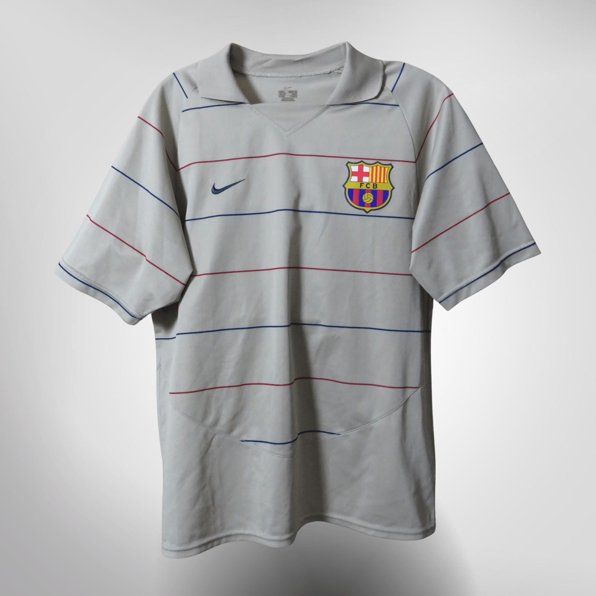 FC Barcelona 2003-04 Away Ronaldinho #10 Basic Shirt M