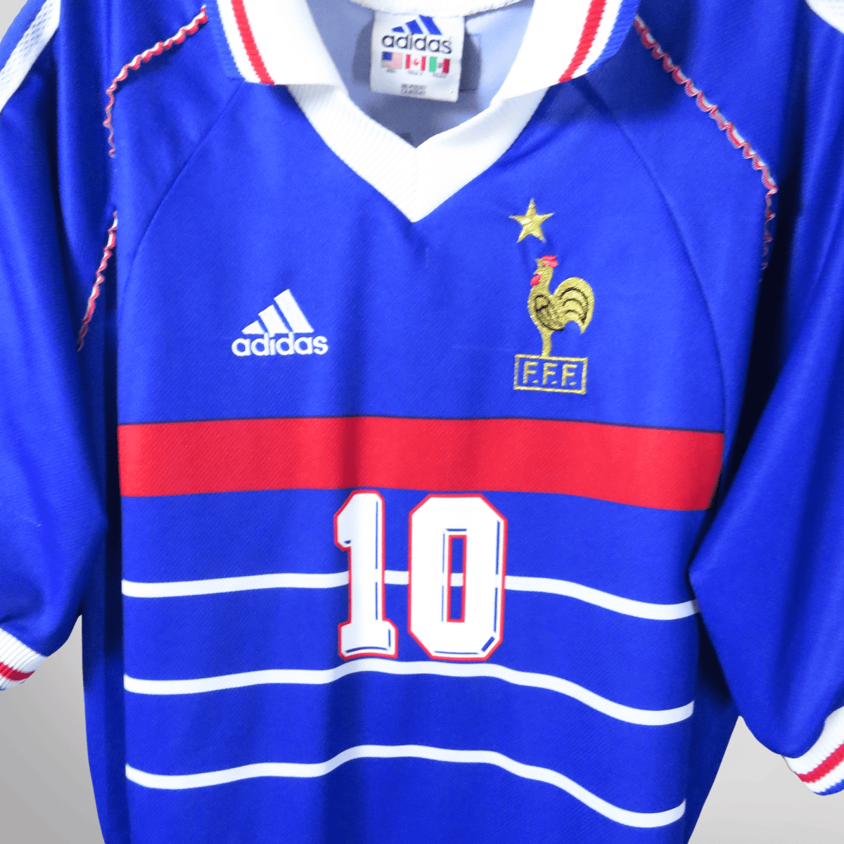 Original France 1998-2000 Home football shirt, size L, Zidane 10 | Nostalgic Football Shirts