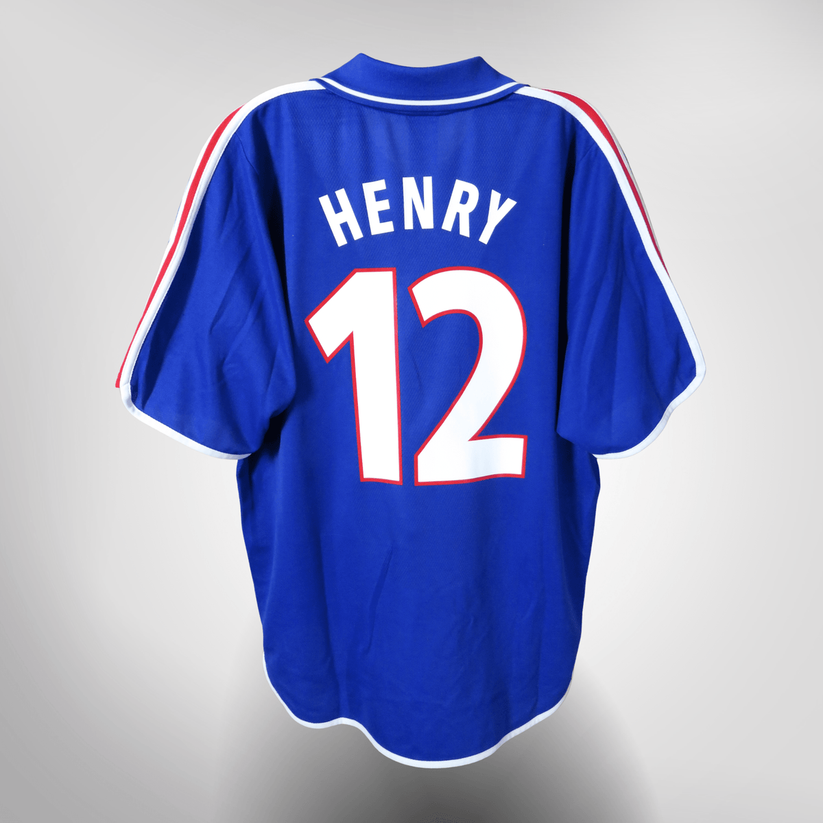 Vintage France 2000-2002 Home football shirt with Henry 12 print, size L, product code 647194 | Nostalgic Football Shirts