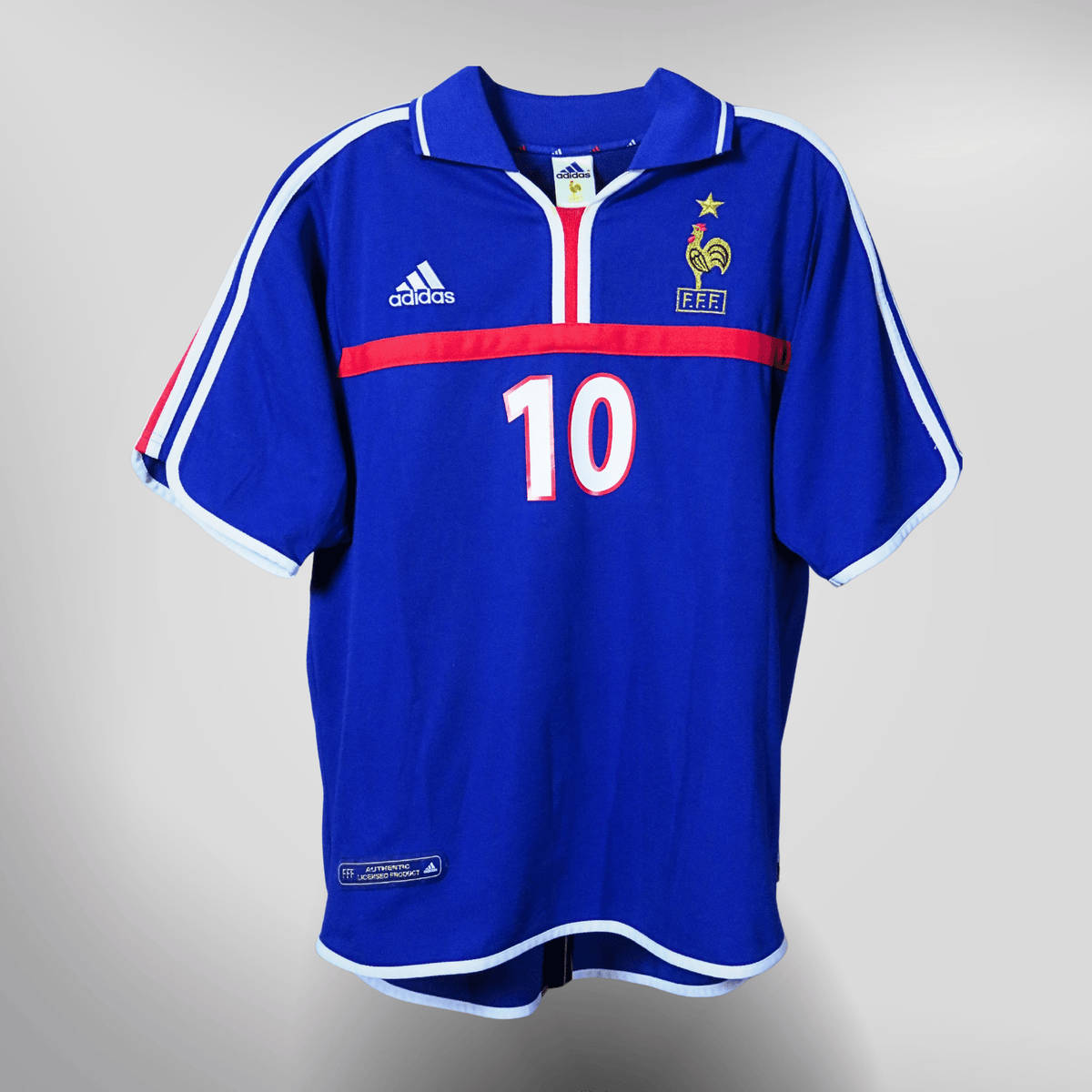Authentic Adidas France 2000-2002 Home shirt, Zidane 10 on the back, size M | Nostalgic Football Shirts