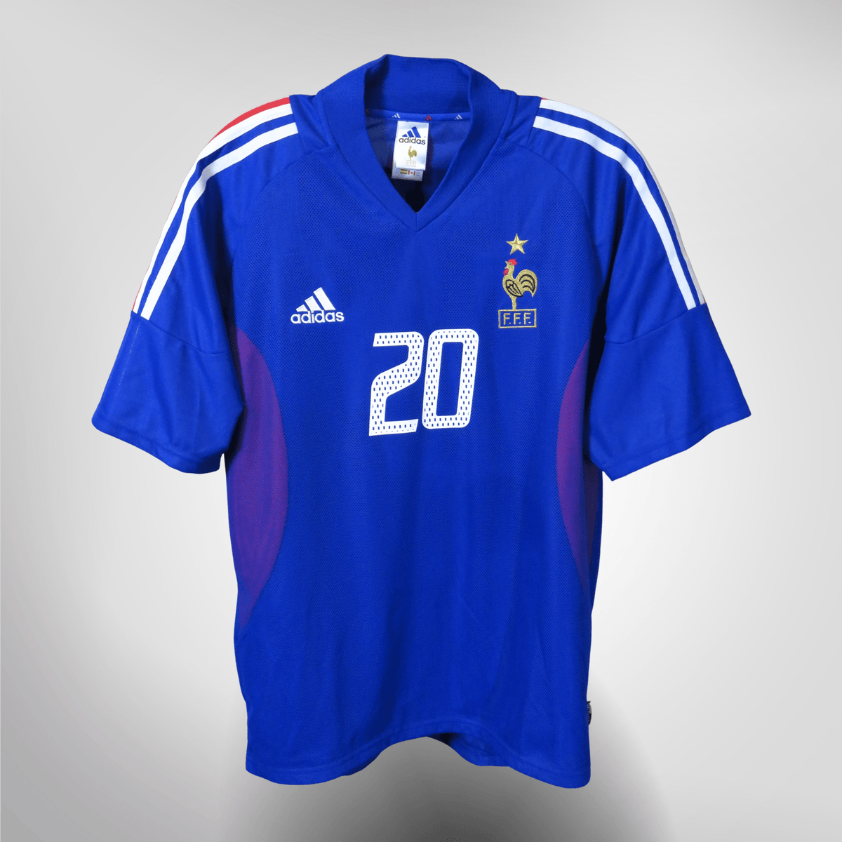 Authentic Adidas France 2002-2004 Home shirt, Trezeguet 20 on the back, size M | Nostalgic Football Shirts