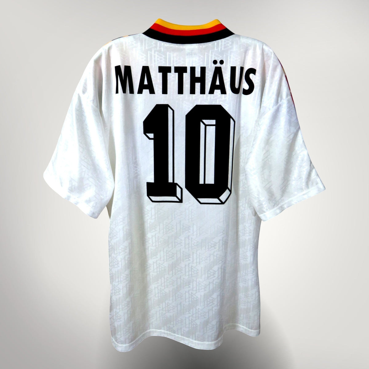 Vintage Germany 1994-1996 Home football shirt with Matthaus 10 print, size L | Nostalgic Football Shirts