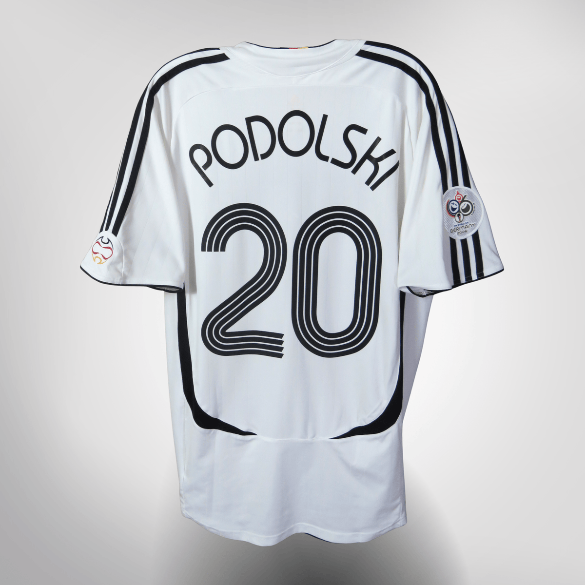 Vintage Germany 2005-2007 Home football shirt with Podolski 20 print, size L | Nostalgic Football Shirts